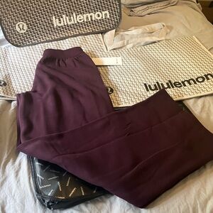 NWT Lululemon Scuba Mid-Rise Wide-Leg Pant *Regular, Sz S, Black Plum